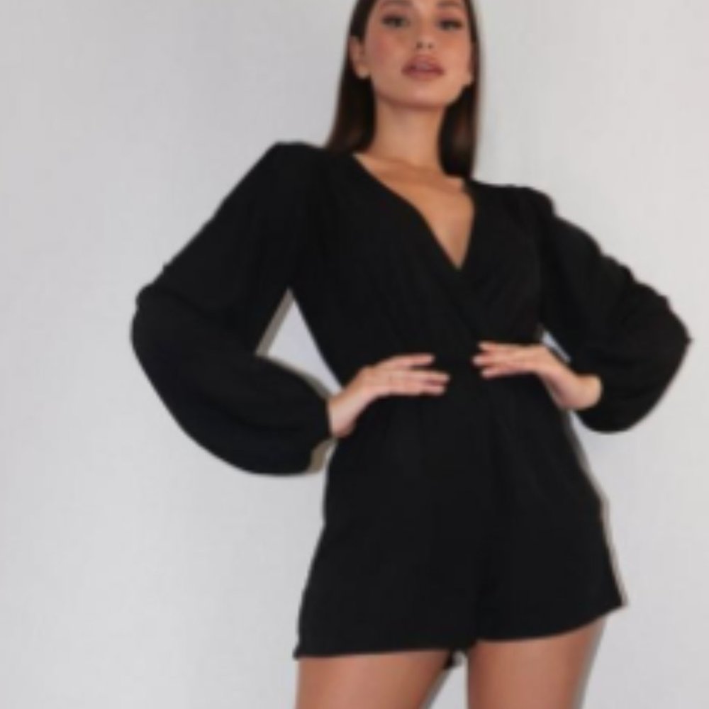 Missguided Plunge LS Playsuit